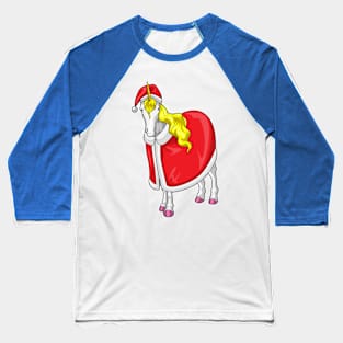 Unicorn Christmas Santa hat Baseball T-Shirt